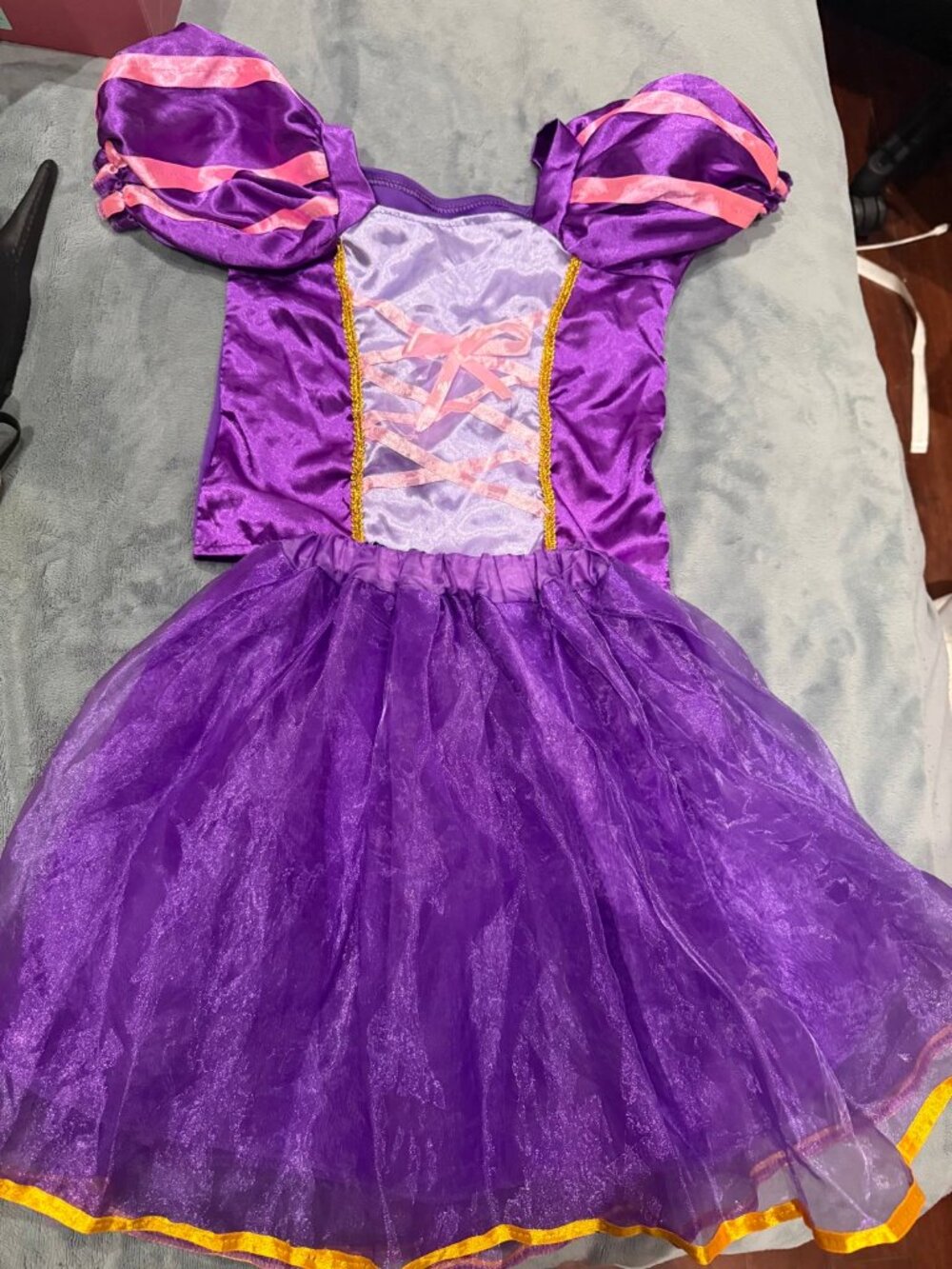 Purple Princess Costume Dress Girls 7-8 Halloween 2-Piece Set
